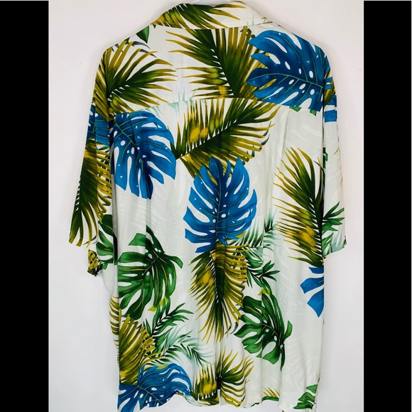 KALAHEO Men’s 2XL Hawaiian Floral White Shirt - Picture 2 of 7